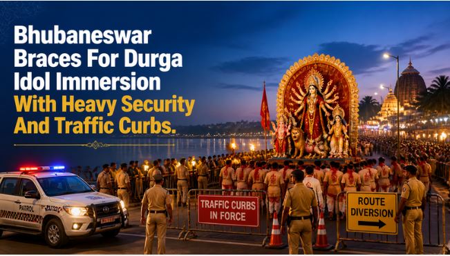 Bhubaneswar Braces For Durga Idol Immersion With Heavy Security And Traffic Curbs
